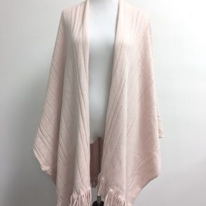 Sold Worth Pink Cashmere Shawl Wrap Poncho Cape OS